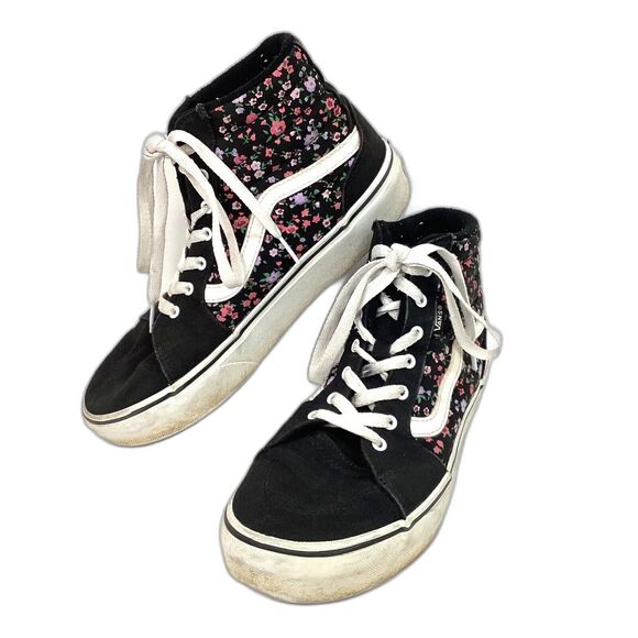 Vans OTW -Women's Sz 6 - Sk8 Hi -Black/Mini Flowers -Floral Skate Shoes - 721356 - Picture 1 of 11